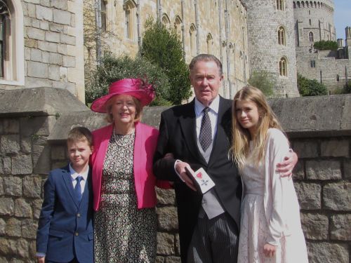 Her Majesty The Queen gives an MBE to Peter Sunderland Pictured here