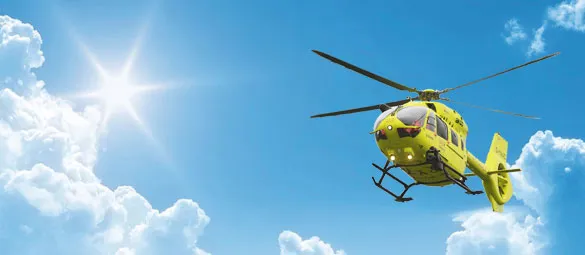 helicopter banner on a blue sky