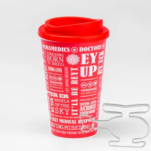 Image of YAA Thermal Mug and helicopter cookie cutter