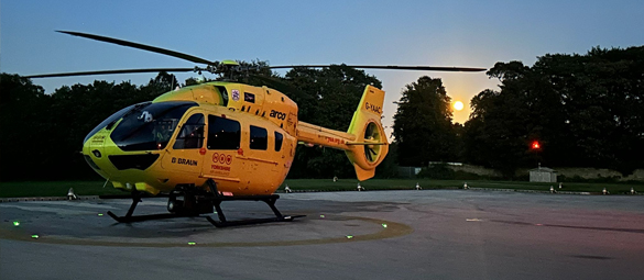 Yorkshire Air Ambulance in a field